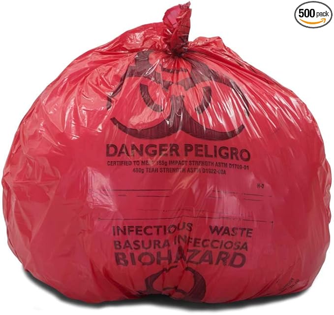 Safetec 24″ x 23″ Red Biohazard Bag