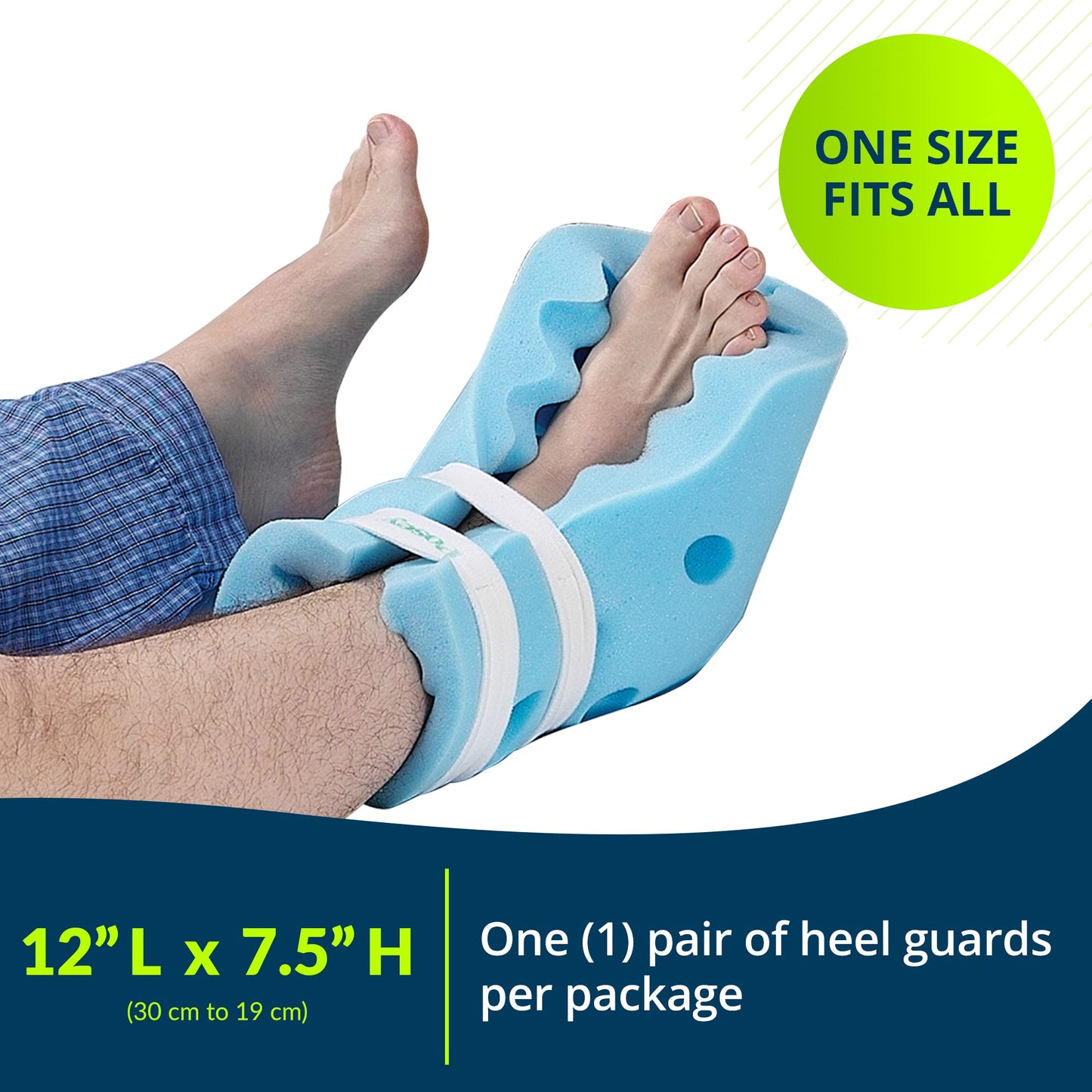 Posey TIDI Heel Guards – One Size Fits All – Foam, Light Blue – Qty: 1 Pair Of Heel Guards Per Package – Foam Heel Protectors For Pressure Injuries – Heel Off-Loading Devices – Home Care (6127), Large