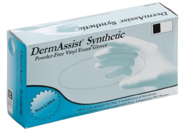 DermAssist® Synthetic Vinyl 161 series Powder Free Exam Glove, Small
