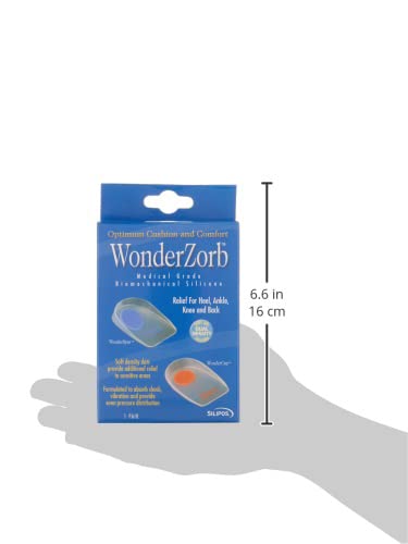 Wonder-Spur Soft Silicone Blue Dot Heel Cups, Large fits Men's shoe 8-10, Women's 10-12