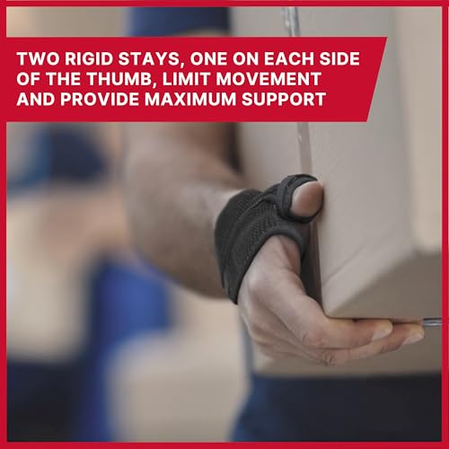 MUELLER Adjust-to-Fit Thumb Stabilizer - Unisex, One Size Fits Most, Ideal for De Quervains Tenosynovitis Brace, Thumb Brace for Arthritis Pain and Support, Can be Worn on Both Hands