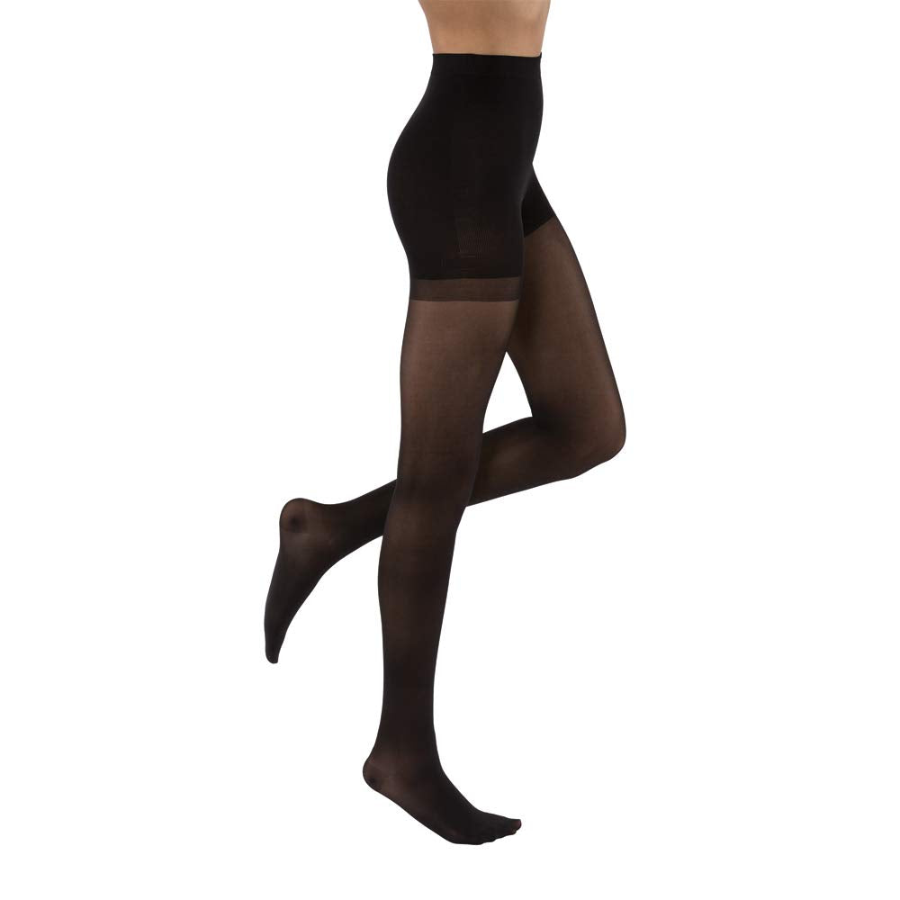 JOBST UltraSheer 15-20mmHg Compression Stockings, Pantyhose, Waist High, Closed Toe, Classic Black, Medium