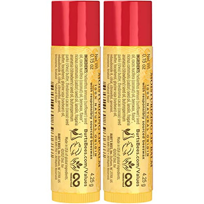 Burt's Bees Lip Balm Stocking Stuffers, Moisturizing Lip Care Christmas Gifts, SuperFruit - Pomegranate, Coconut & Pear, Mango, Pink Grapefruit, Natural Origin Treatment (4-Pack)