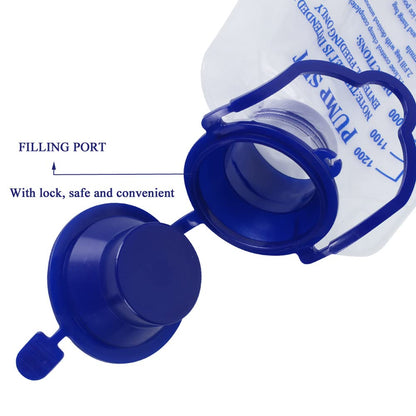 Reusable Bags Kit,1200ML N-utrition Bag Large Bore Gravity Bag Disposable