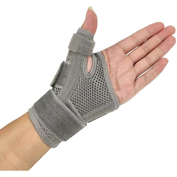 MUELLER Adjust-to-Fit Thumb Stabilizer - Unisex, One Size Fits Most, Ideal for De Quervains Tenosynovitis Brace, Thumb Brace for Arthritis Pain and Support, Can be Worn on Both Hands
