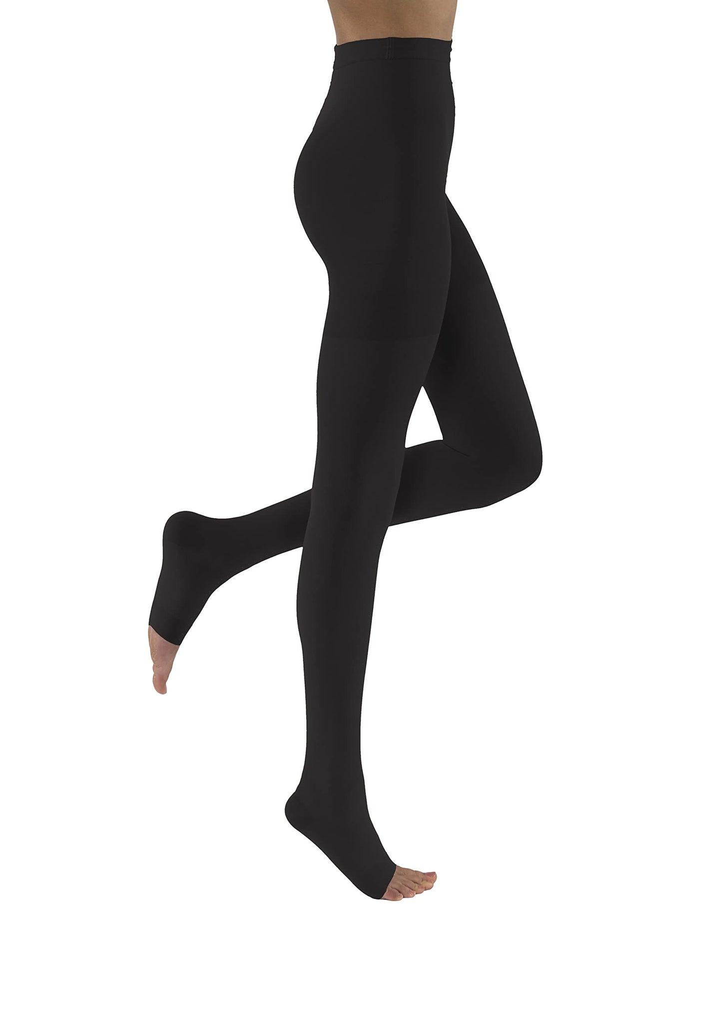 JOBST Relief Waist High Graduated Compression Stockings 30-40mmHg - Comfortable Unisex Design - Open Toe, Beige, Large