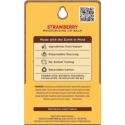 Burt's Bees Lip Balm Stocking Stuffers, Moisturizing Lip Care Christmas Gifts, SuperFruit - Pomegranate, Coconut & Pear, Mango, Pink Grapefruit, Natural Origin Treatment (4-Pack)