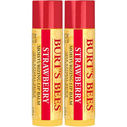 Burt's Bees Lip Balm Stocking Stuffers, Moisturizing Lip Care Christmas Gifts, SuperFruit - Pomegranate, Coconut & Pear, Mango, Pink Grapefruit, Natural Origin Treatment (4-Pack)