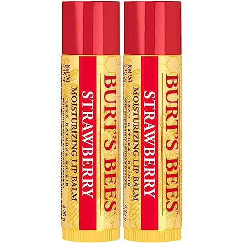 Burt's Bees Lip Balm Stocking Stuffers, Moisturizing Lip Care Christmas Gifts, SuperFruit - Pomegranate, Coconut & Pear, Mango, Pink Grapefruit, Natural Origin Treatment (4-Pack)