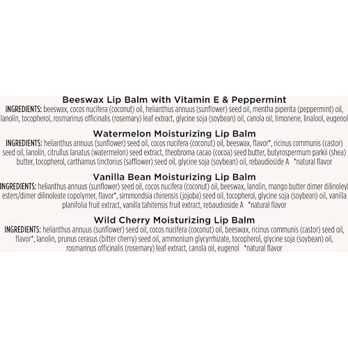 Burt's Bees Lip Balm Stocking Stuffers, Moisturizing Lip Care Christmas Gifts, SuperFruit - Pomegranate, Coconut & Pear, Mango, Pink Grapefruit, Natural Origin Treatment (4-Pack)