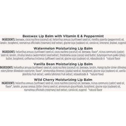 Burt's Bees Lip Balm Stocking Stuffers, Moisturizing Lip Care Christmas Gifts, SuperFruit - Pomegranate, Coconut & Pear, Mango, Pink Grapefruit, Natural Origin Treatment (4-Pack)