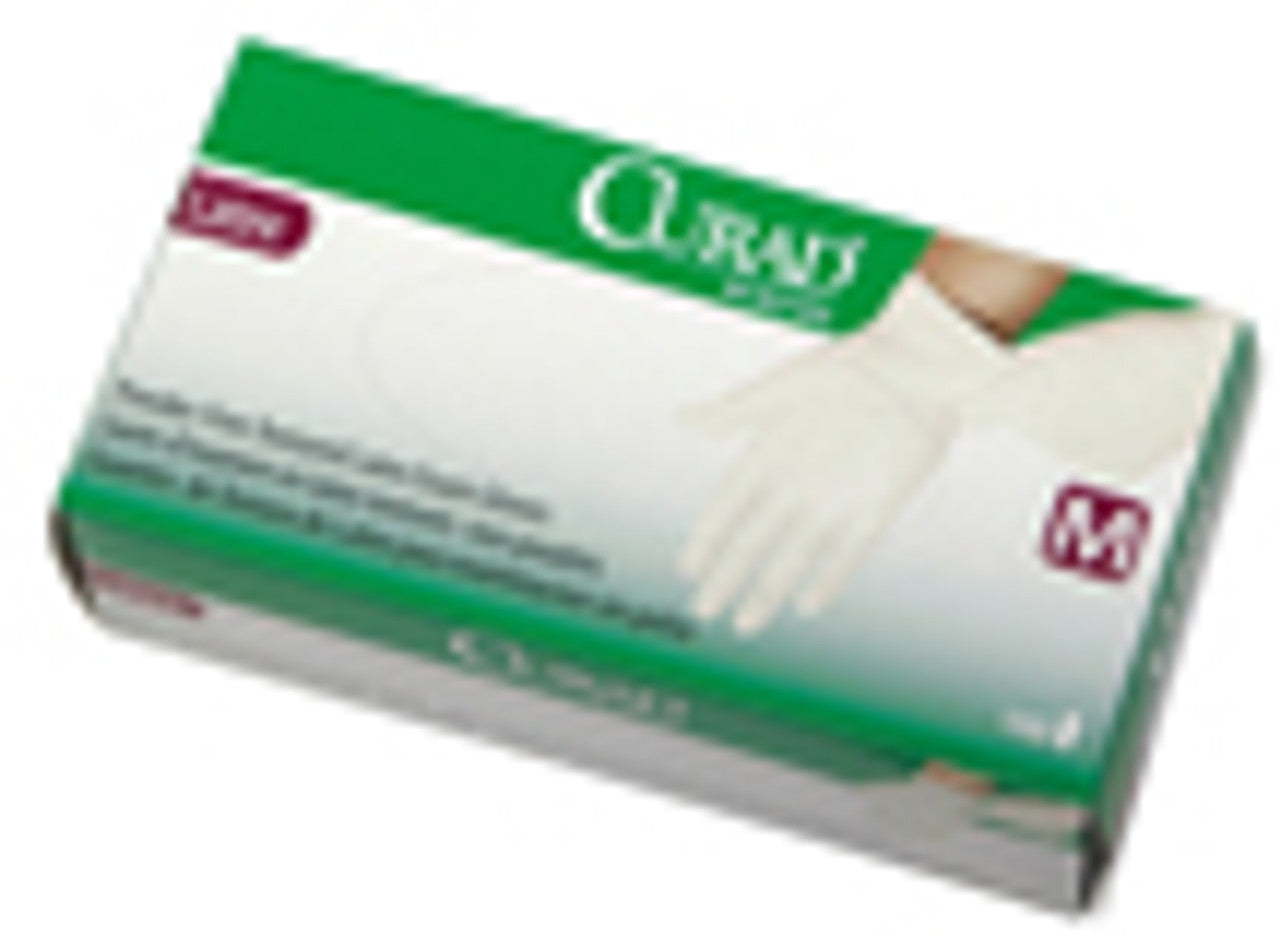 CURAD Powder-Free Textured Latex Exam Gloves, Small