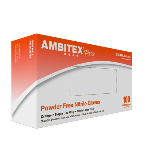 Ambitex Nitrile High Visibility General Purpose Gloves, Small, Orange