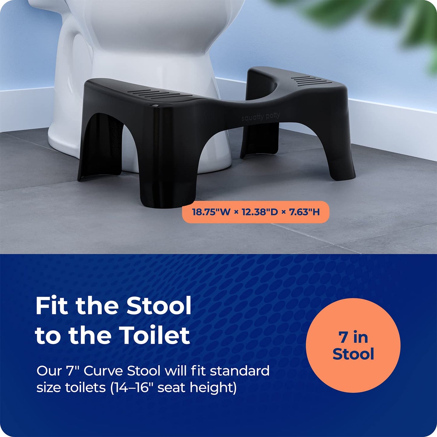 Squatty Potty Simple Bathroom Toilet Stool, White, 7"