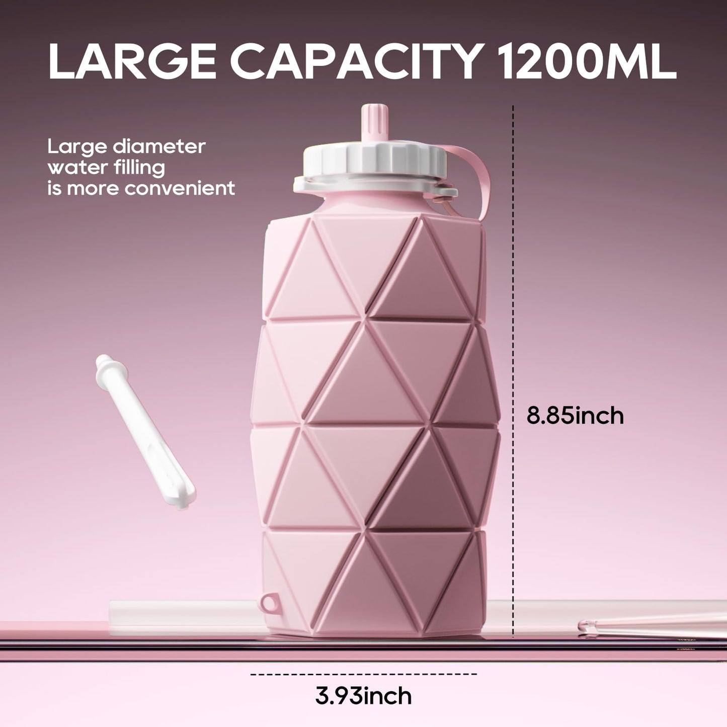 Collapsible Silicone Enema Bag Bottle Kit 1.2 L Capacity Enema Bottle, 5.2ft Enama Hose, 5 Enima Nozzles, Controllable Flow Valve Coffee Enema kit for Colon Cleanse