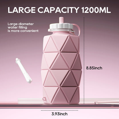 Collapsible Silicone Enema Bag Bottle Kit 1.2 L Capacity Enema Bottle, 5.2ft Enama Hose, 5 Enima Nozzles, Controllable Flow Valve Coffee Enema kit for Colon Cleanse