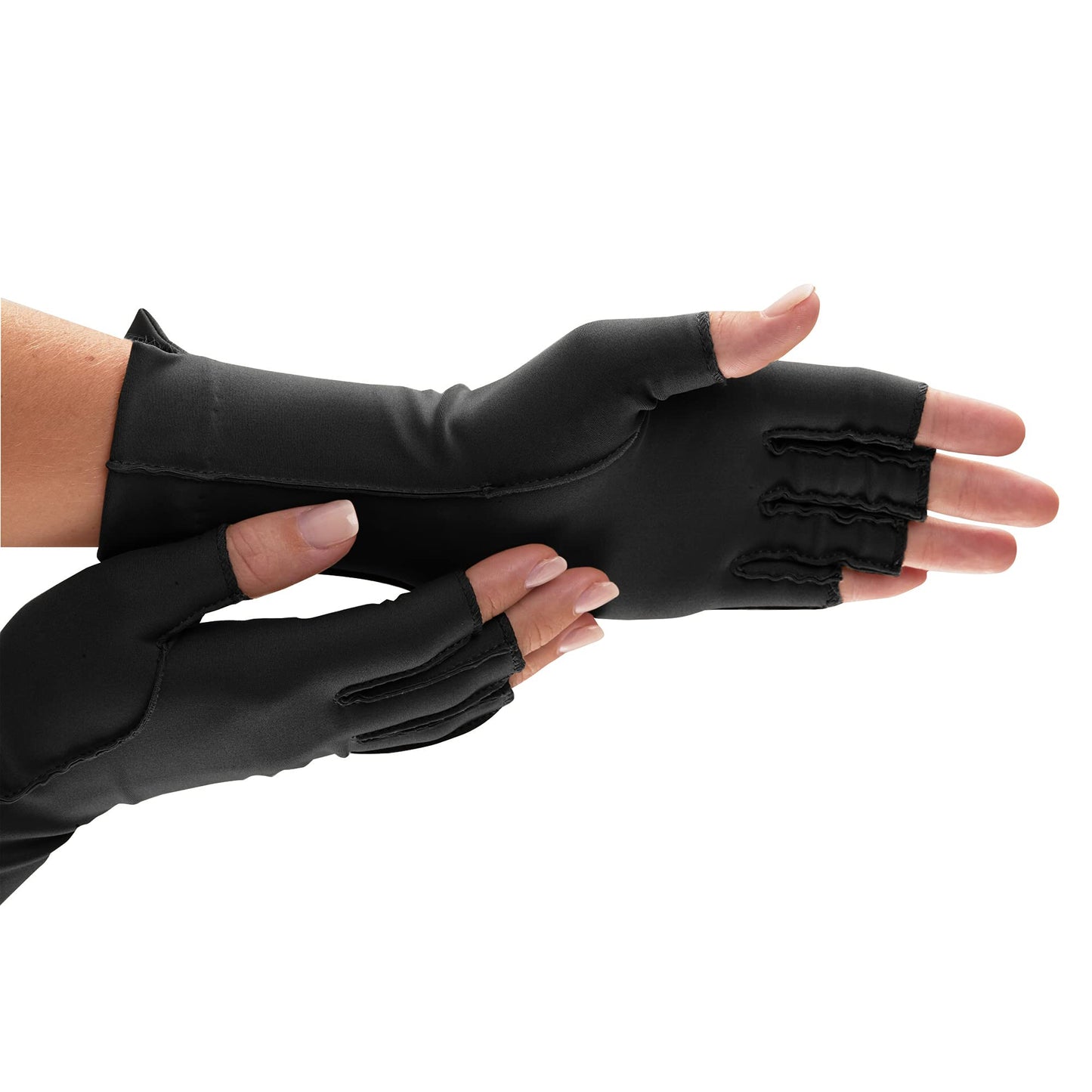 isotoner Women & Men Arthritis Compression Rheumatoid Pain Relief Gloves for joint support with Open/Full finger design