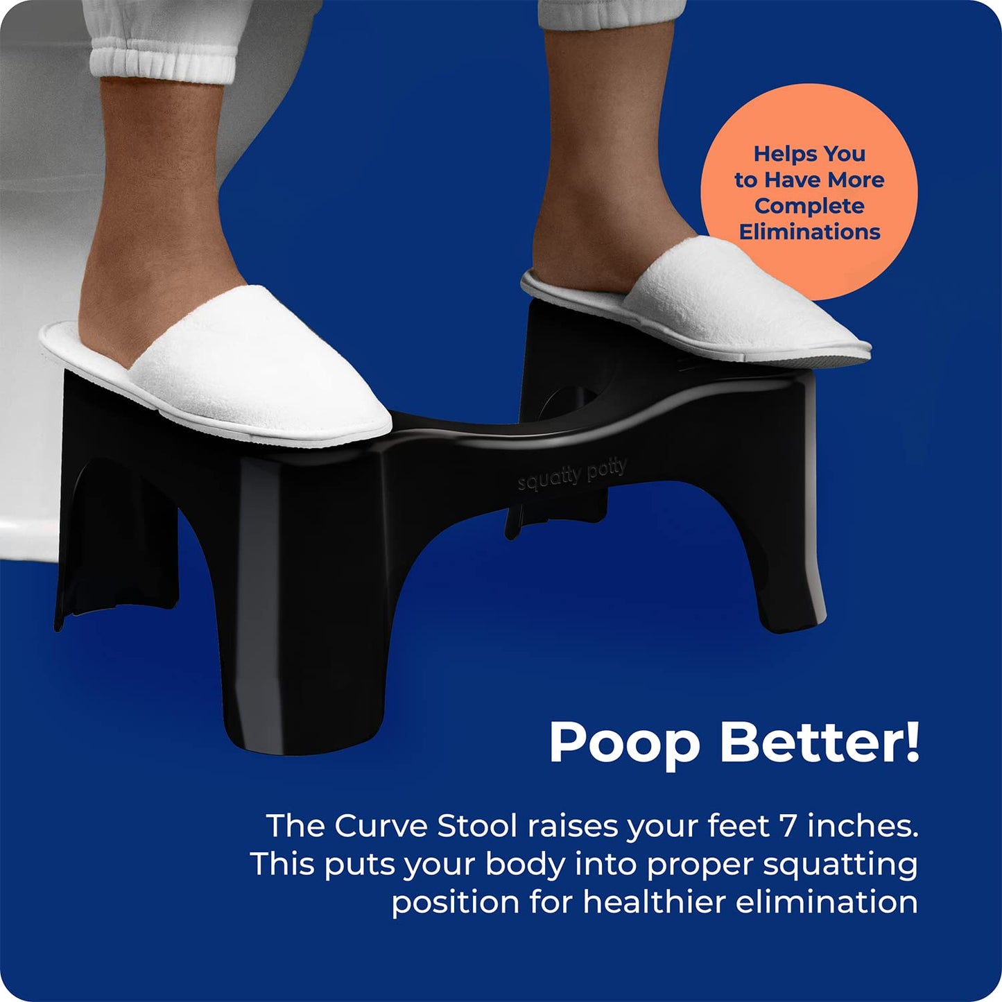 Squatty Potty Simple Bathroom Toilet Stool, White, 7"