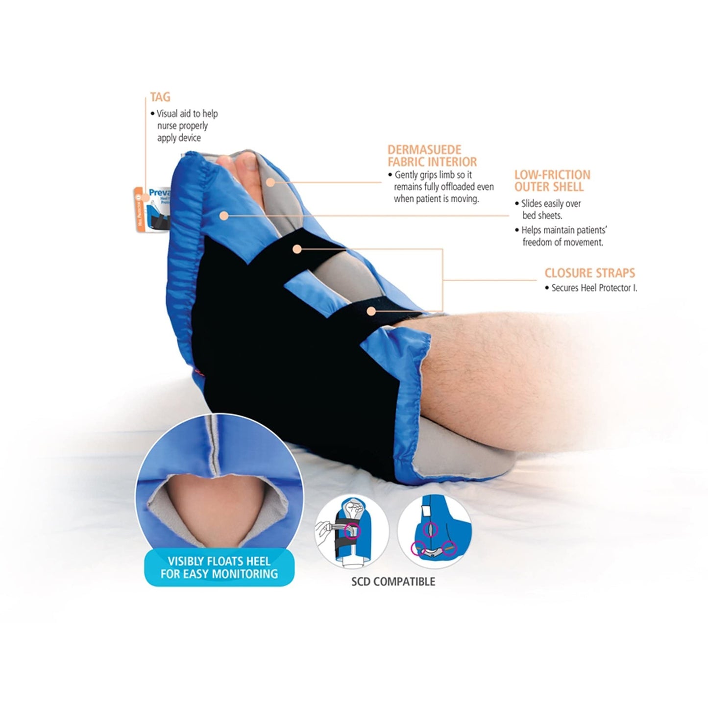 Stryker - Sage Prevalon Heel Protector I – 1 Heel Protector – Cushioned Boot for Heel Pressure Relief for Bed-Bound Individuals – Standard Size