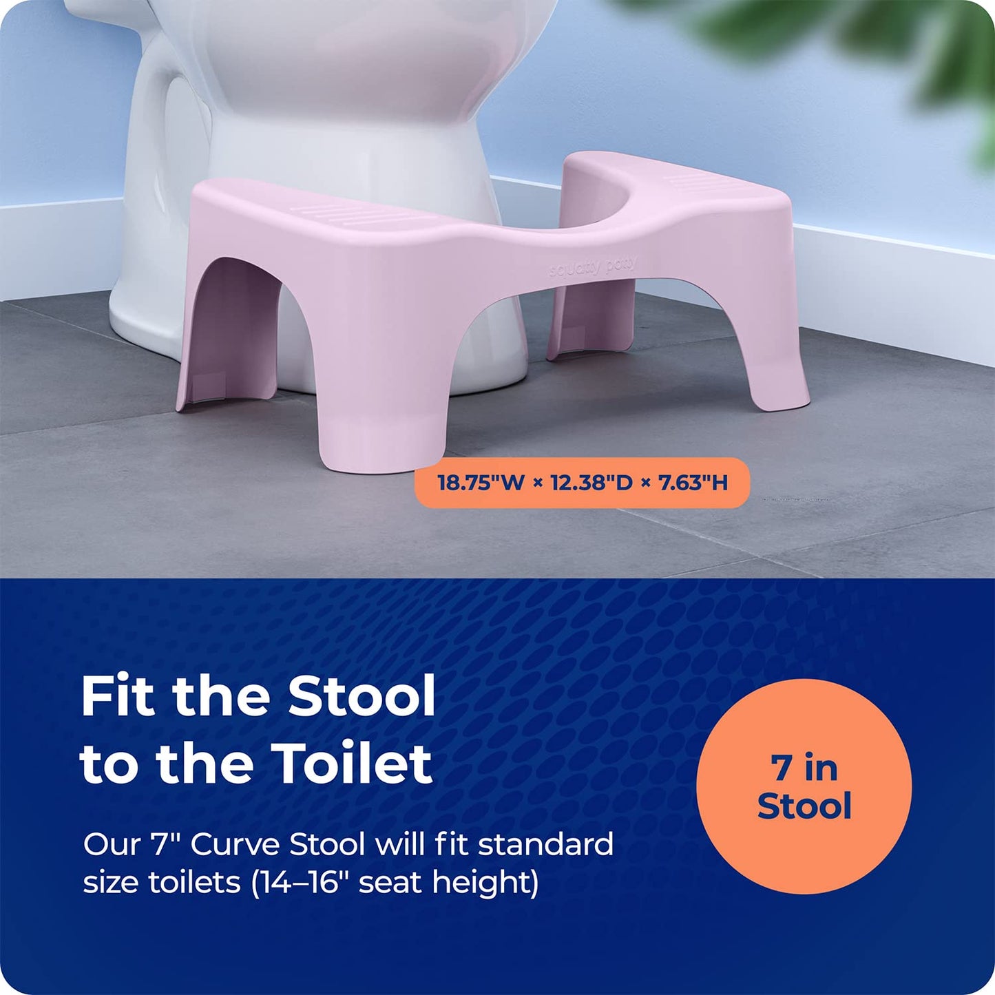 Squatty Potty Simple Bathroom Toilet Stool, White, 7"