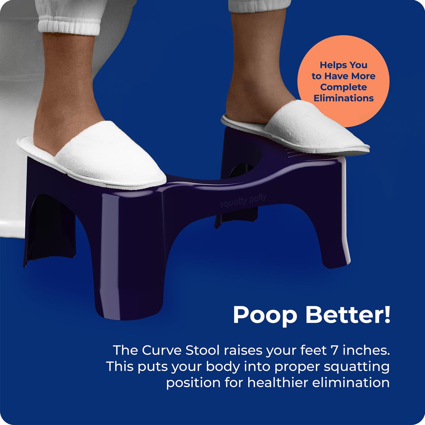 Squatty Potty Simple Bathroom Toilet Stool, White, 7"