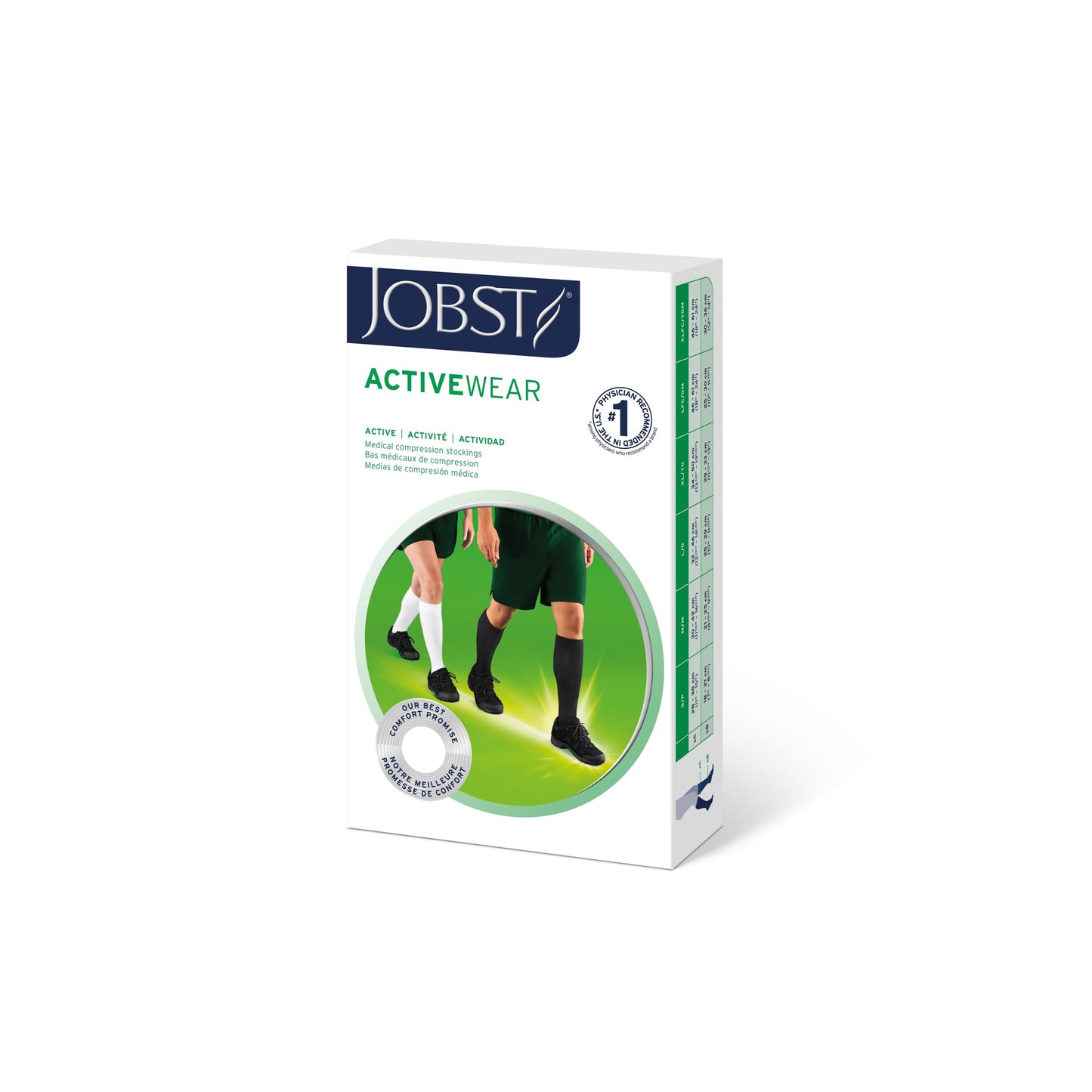 JOBST - 110484 Activewear Compression Socks, 15-20 mmHg, Knee High, Medium, Black