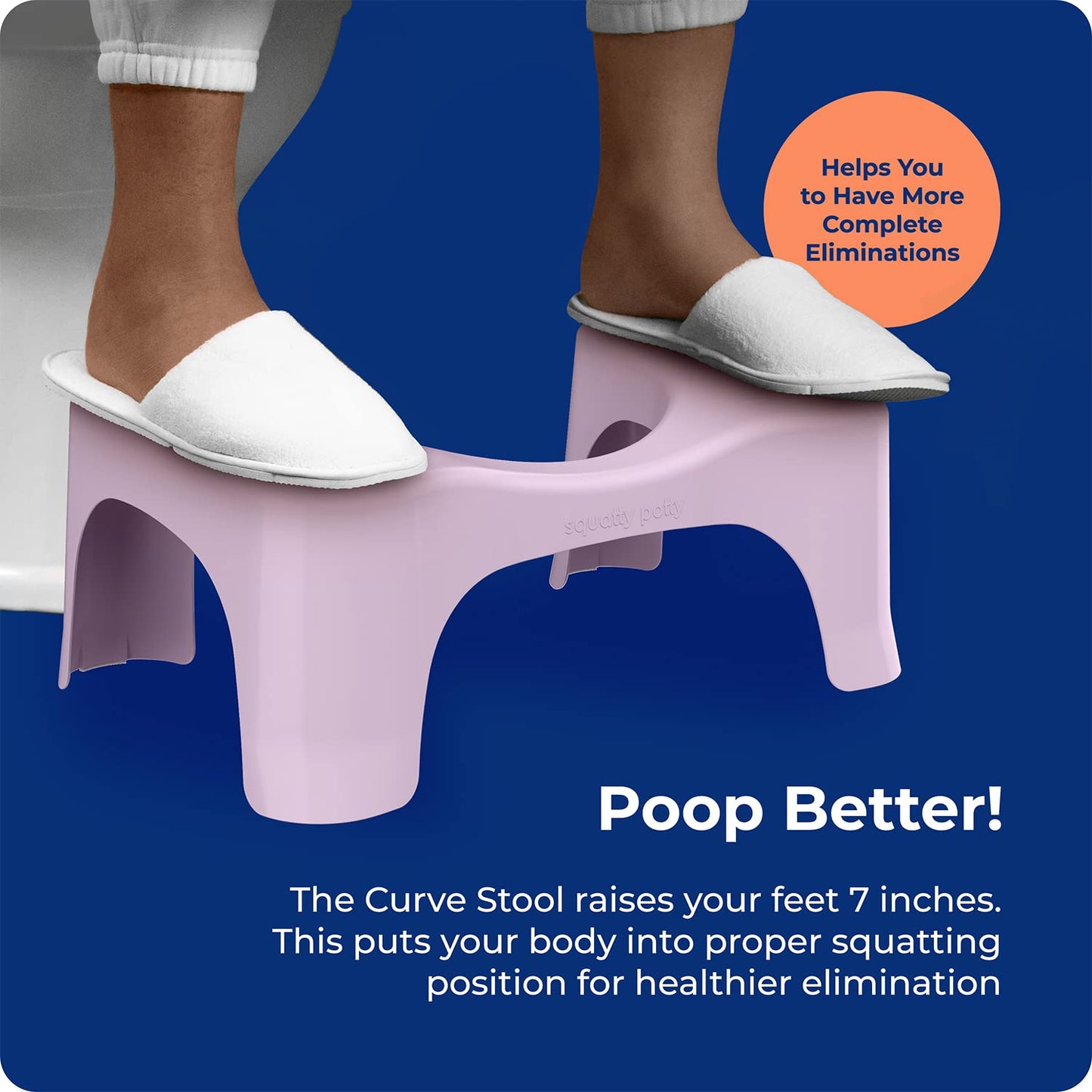 Squatty Potty Simple Bathroom Toilet Stool, White, 7"