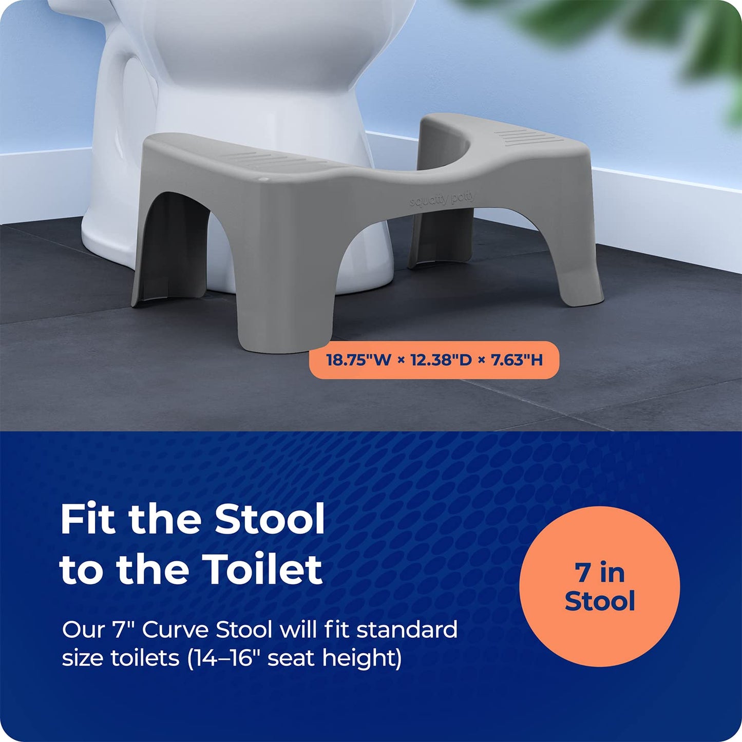 Squatty Potty Simple Bathroom Toilet Stool, White, 7"