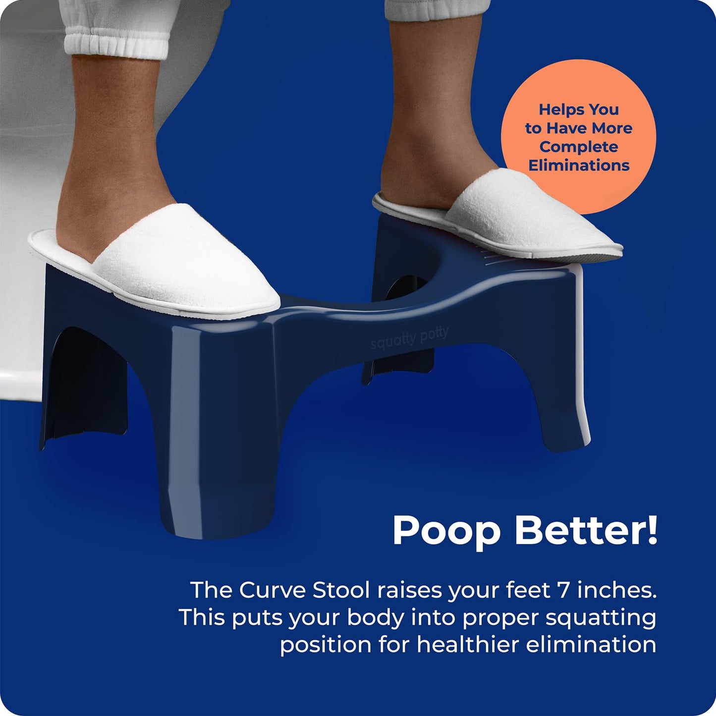 Squatty Potty Simple Bathroom Toilet Stool, White, 7"