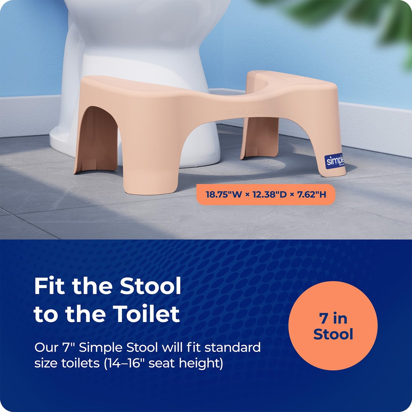 Squatty Potty Simple Bathroom Toilet Stool, White, 7"