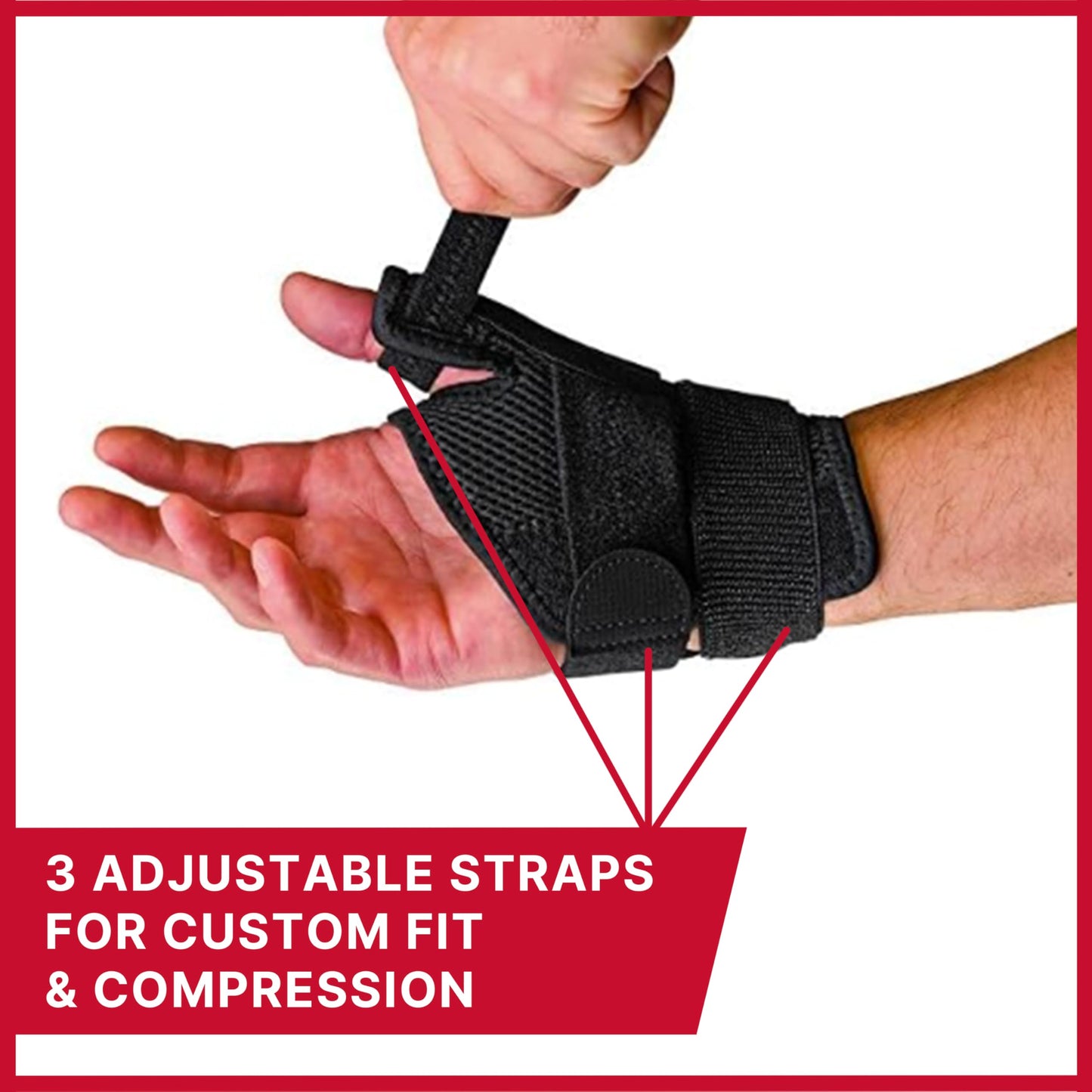 MUELLER Adjust-to-Fit Thumb Stabilizer - Unisex, One Size Fits Most, Ideal for De Quervains Tenosynovitis Brace, Thumb Brace for Arthritis Pain and Support, Can be Worn on Both Hands