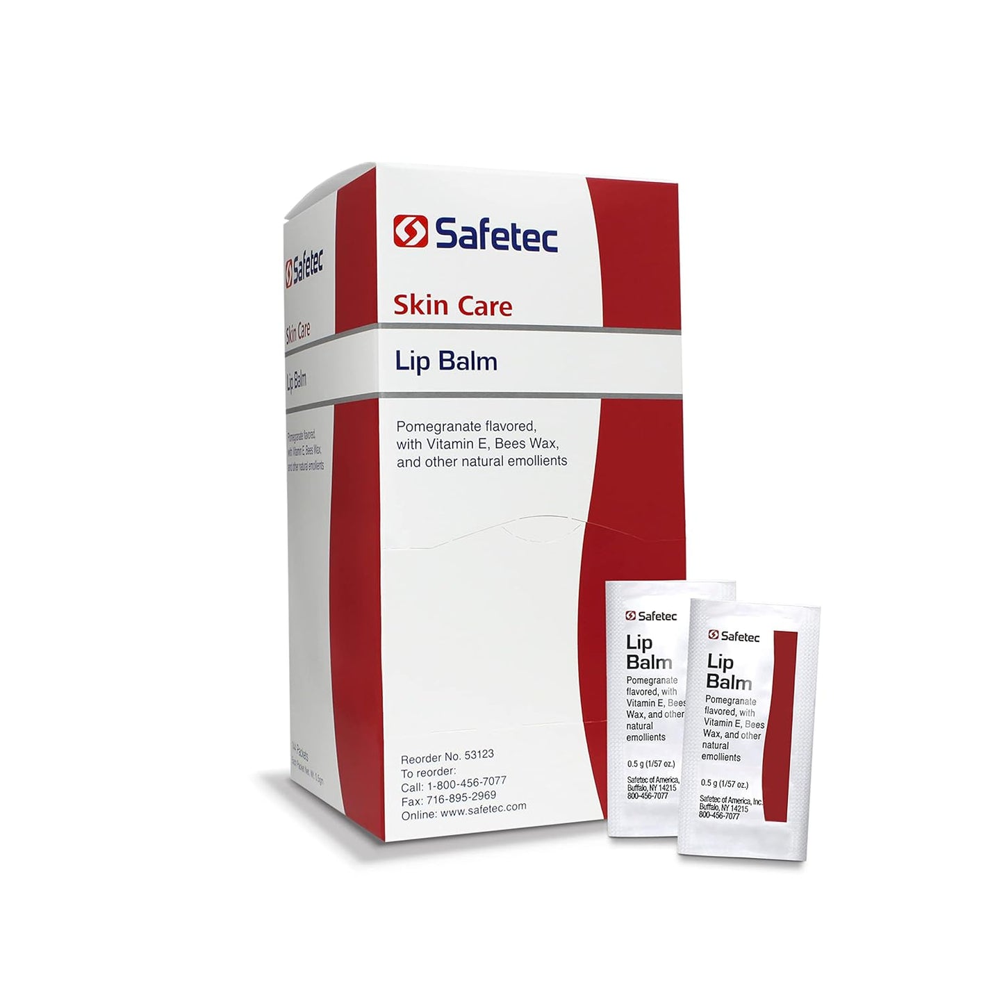 Safetec Lip Balm.5 g. Pouch 144 ct. Box (12 Boxes/case)