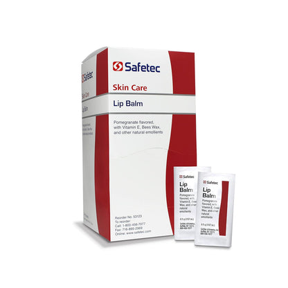 Safetec Lip Balm.5 g. Pouch 144 ct. Box (12 Boxes/case)