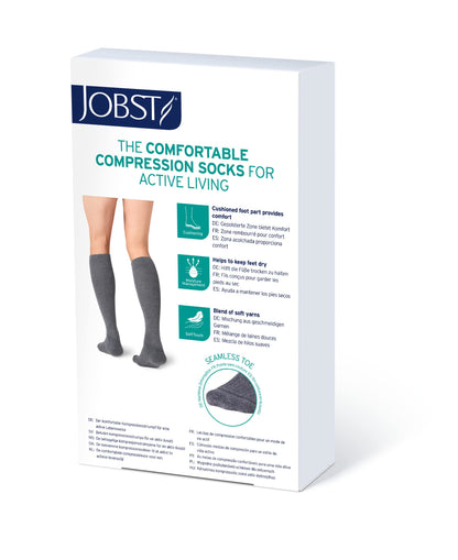 JOBST - 110484 Activewear Compression Socks, 15-20 mmHg, Knee High, Medium, Black