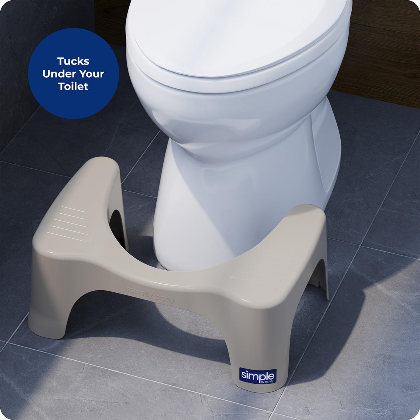 Squatty Potty Simple Bathroom Toilet Stool, White, 7"