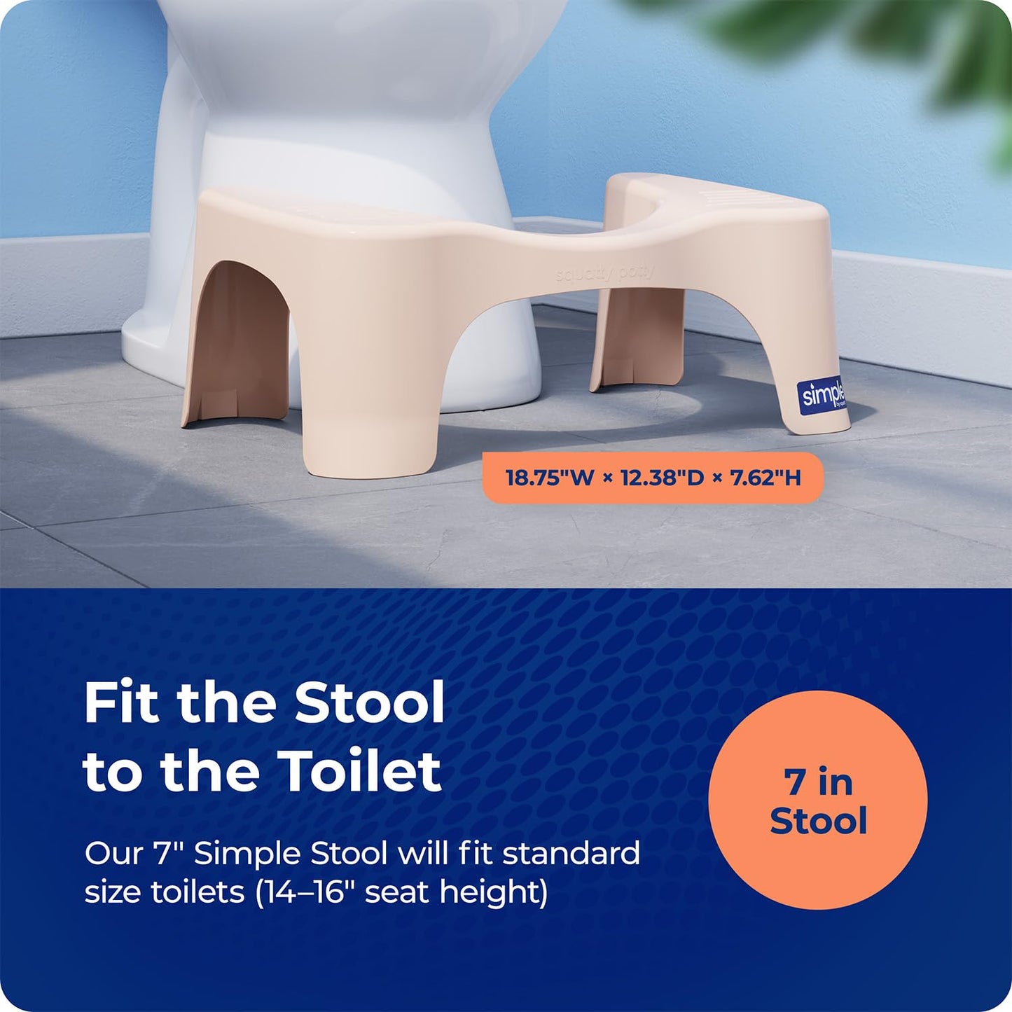 Squatty Potty Simple Bathroom Toilet Stool, White, 7"