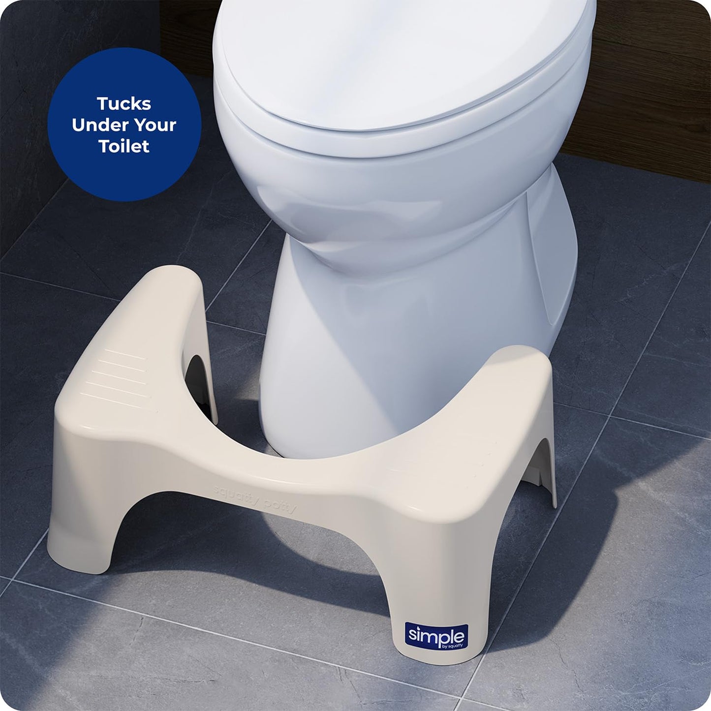 Squatty Potty Simple Bathroom Toilet Stool, White, 7"