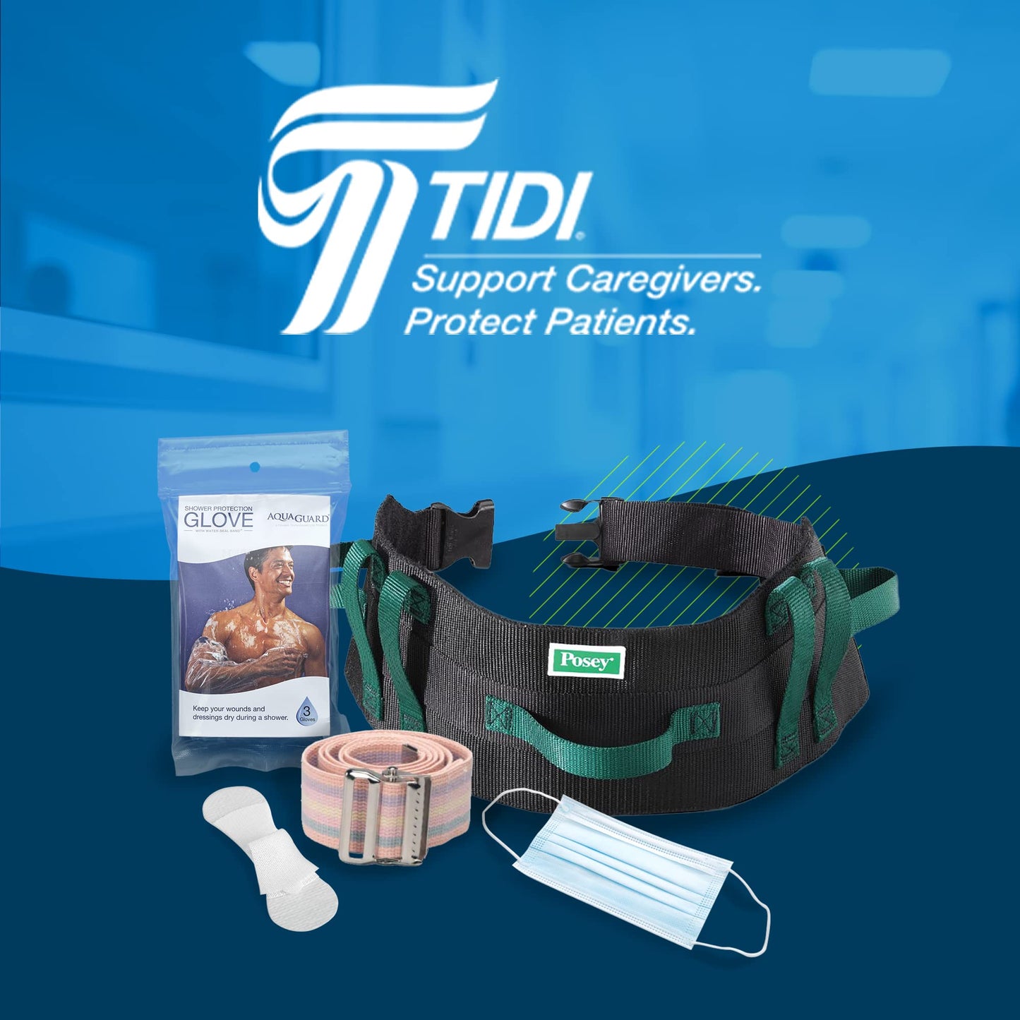 TIDI Posey Heel Pillows – One Size Fits Most – Polyester/Cotton, Pastel Plaid – Qty: 1 Pair of Quilted Heel Pillows Per Package – Heel Off-Loading Devices – Heel Pressure Injuries – Home Care (6115)