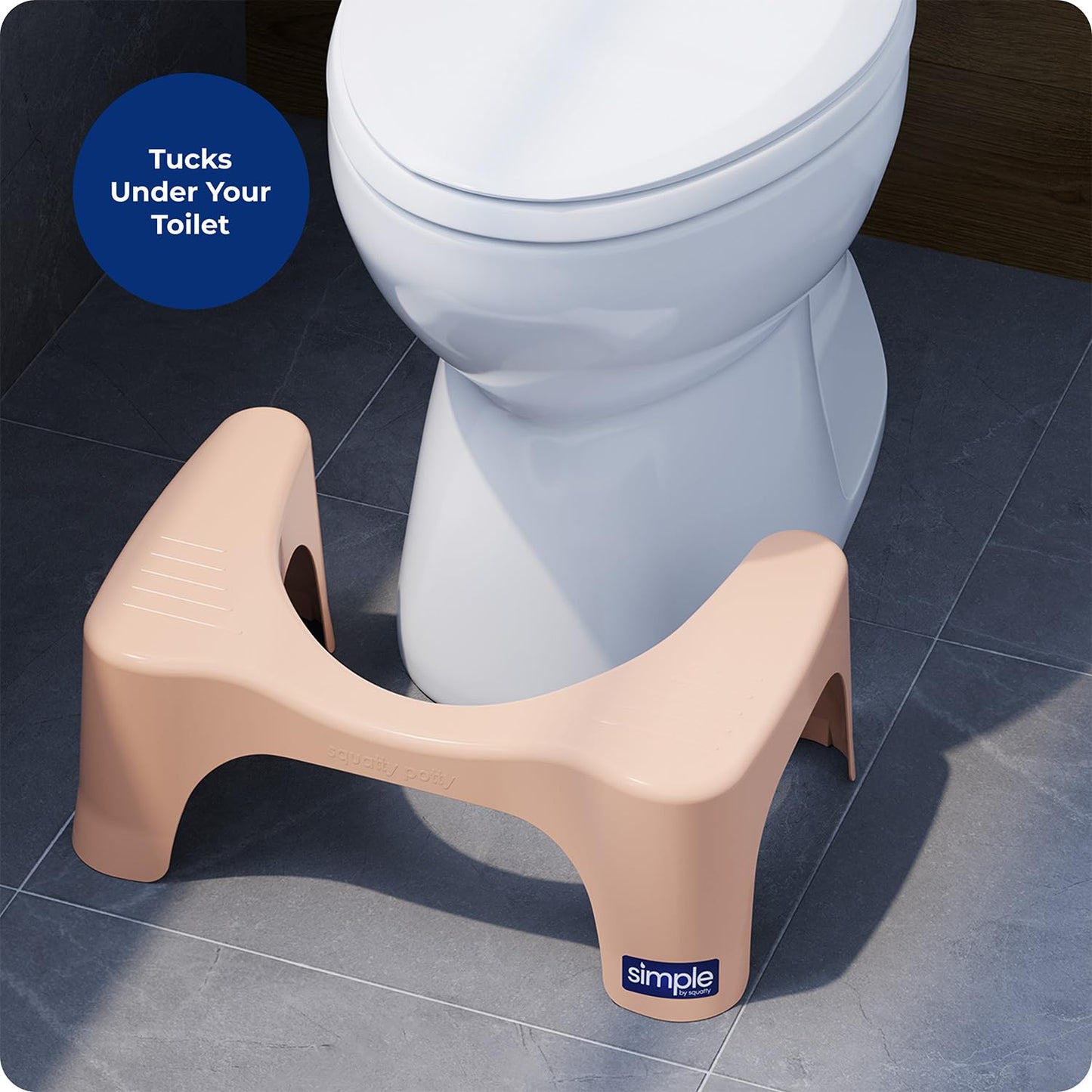 Squatty Potty Simple Bathroom Toilet Stool, White, 7"