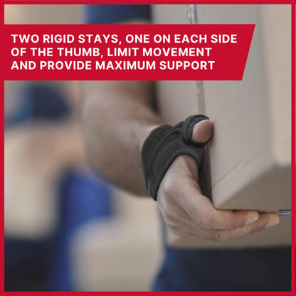 MUELLER Adjust-to-Fit Thumb Stabilizer - Unisex, One Size Fits Most, Ideal for De Quervains Tenosynovitis Brace, Thumb Brace for Arthritis Pain and Support, Can be Worn on Both Hands