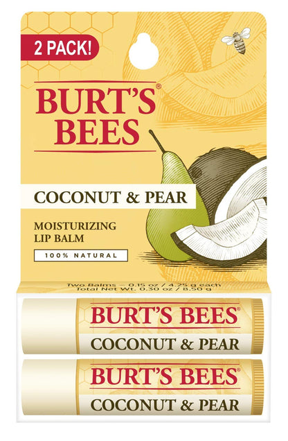 Burt's Bees Lip Balm Stocking Stuffers, Moisturizing Lip Care Christmas Gifts, SuperFruit - Pomegranate, Coconut & Pear, Mango, Pink Grapefruit, Natural Origin Treatment (4-Pack)
