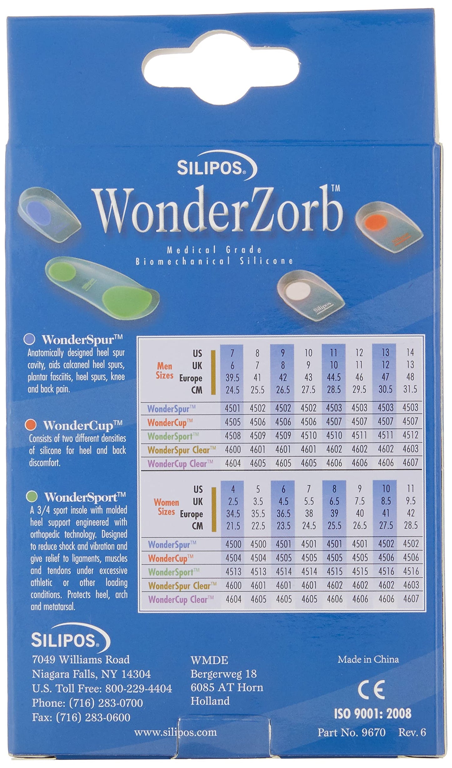 Wonder-Spur Soft Silicone Blue Dot Heel Cups, Large fits Men's shoe 8-10, Women's 10-12