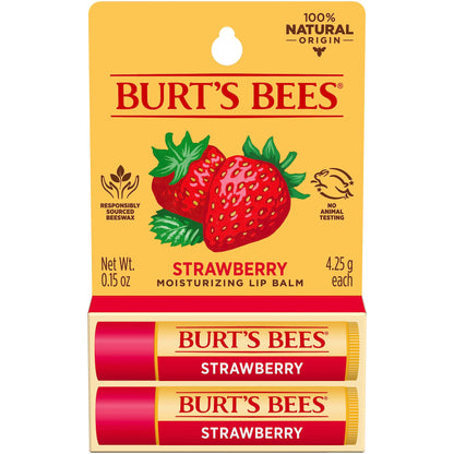 Burt's Bees Lip Balm Stocking Stuffers, Moisturizing Lip Care Christmas Gifts, SuperFruit - Pomegranate, Coconut & Pear, Mango, Pink Grapefruit, Natural Origin Treatment (4-Pack)