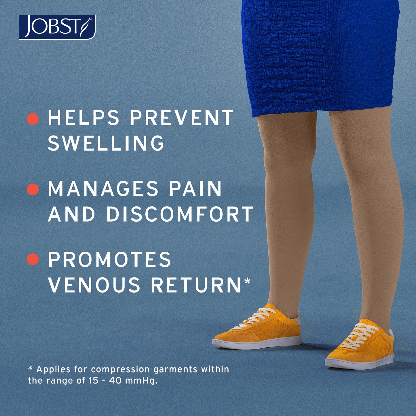 JOBST Relief Waist High Graduated Compression Stockings 30-40mmHg - Comfortable Unisex Design - Open Toe, Beige, Large