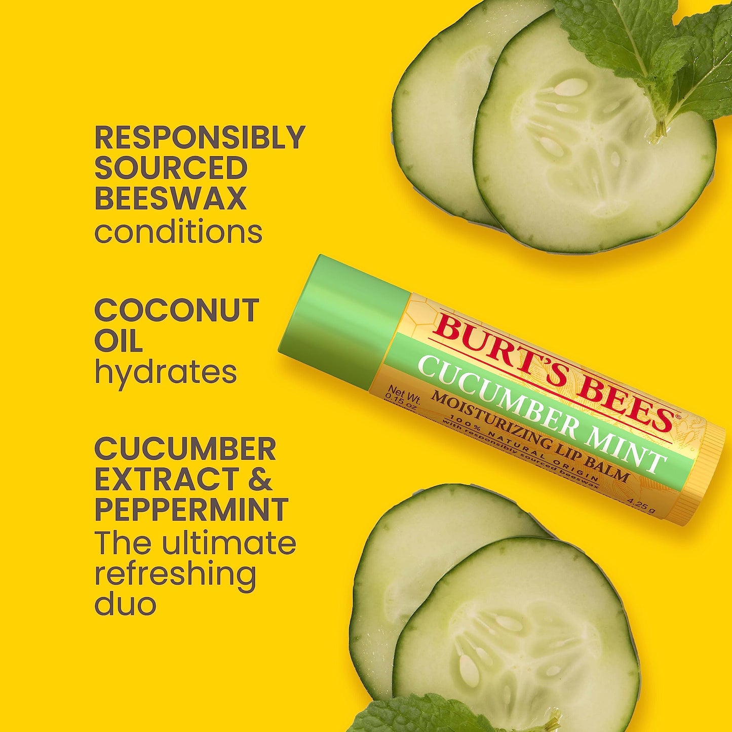 Burt's Bees Lip Balm Stocking Stuffers, Moisturizing Lip Care Christmas Gifts, SuperFruit - Pomegranate, Coconut & Pear, Mango, Pink Grapefruit, Natural Origin Treatment (4-Pack)