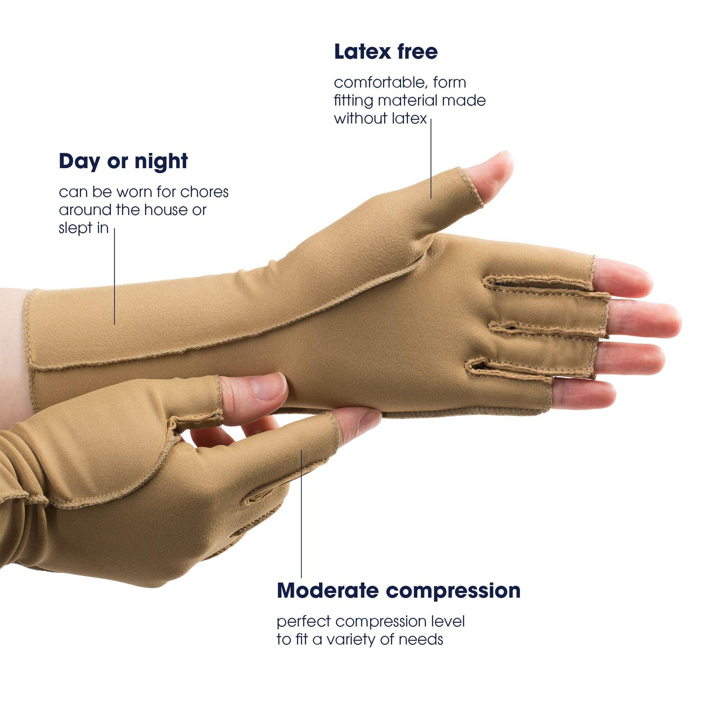 isotoner Women & Men Arthritis Compression Rheumatoid Pain Relief Gloves for joint support with Open/Full finger design