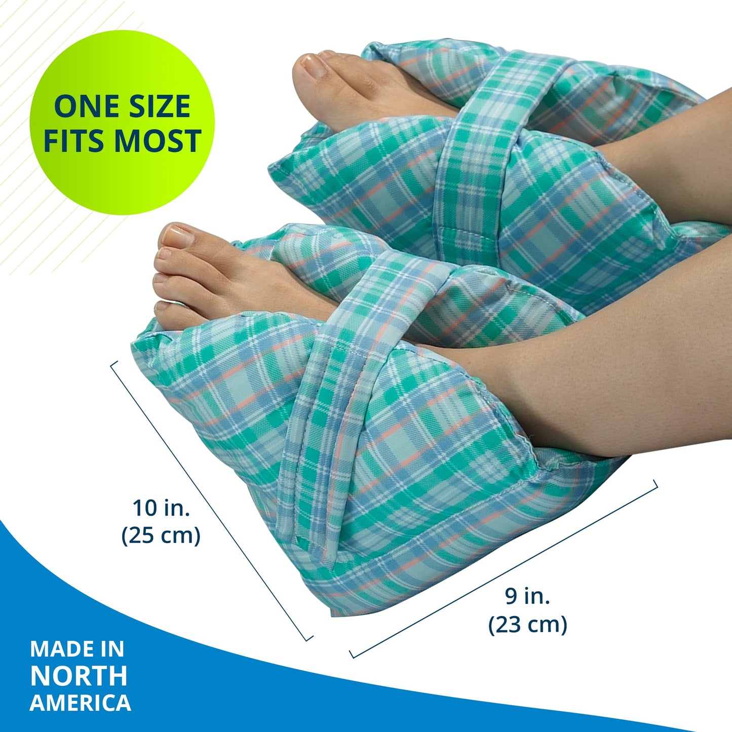 TIDI Posey Heel Pillows – One Size Fits Most – Polyester/Cotton, Pastel Plaid – Qty: 1 Pair of Quilted Heel Pillows Per Package – Heel Off-Loading Devices – Heel Pressure Injuries – Home Care (6115)