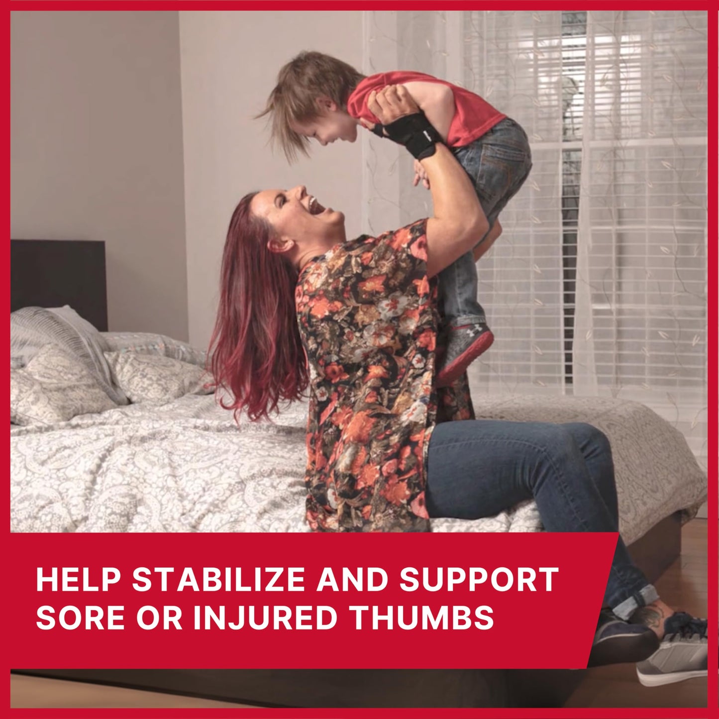 MUELLER Adjust-to-Fit Thumb Stabilizer - Unisex, One Size Fits Most, Ideal for De Quervains Tenosynovitis Brace, Thumb Brace for Arthritis Pain and Support, Can be Worn on Both Hands