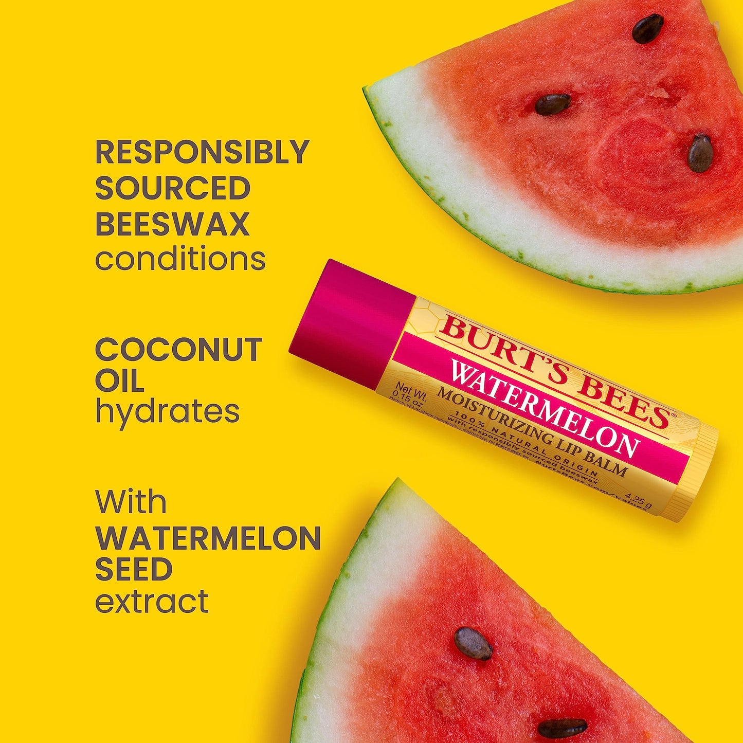Burt's Bees Lip Balm Stocking Stuffers, Moisturizing Lip Care Christmas Gifts, SuperFruit - Pomegranate, Coconut & Pear, Mango, Pink Grapefruit, Natural Origin Treatment (4-Pack)