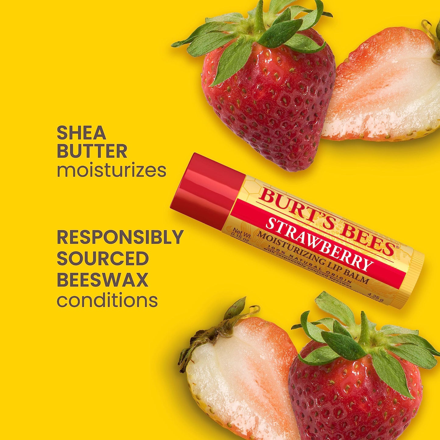 Burt's Bees Lip Balm Stocking Stuffers, Moisturizing Lip Care Christmas Gifts, SuperFruit - Pomegranate, Coconut & Pear, Mango, Pink Grapefruit, Natural Origin Treatment (4-Pack)